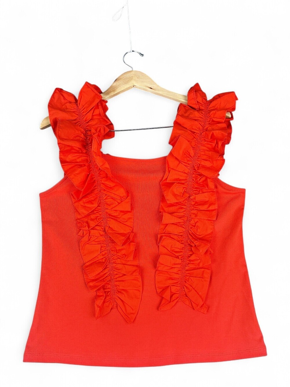 Marc New York Ruffle Front Tank Top Red M